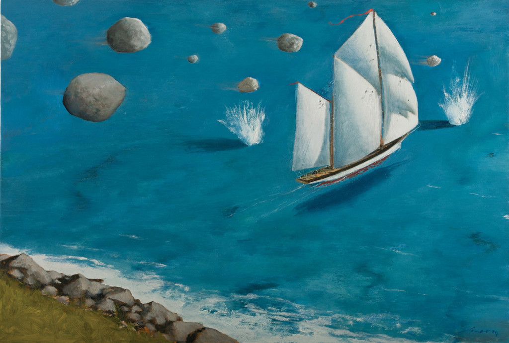 JULIO LARRAZ, Polyphemus Wrath, olio su tela 2012, (127x152cm)